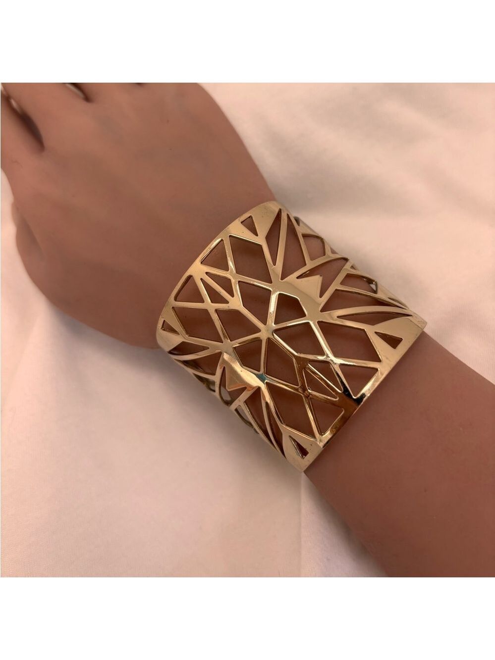 Gold Geometric Cuff Bracelet